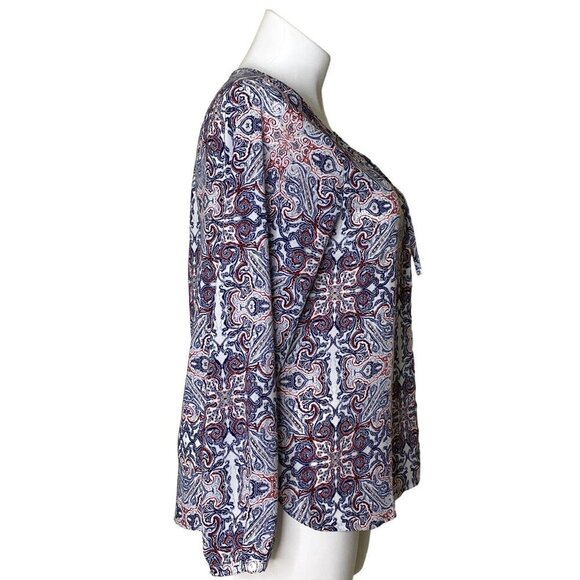 Sanctuary Western Multicolor Paisley Print Tunic Top, Long Sleeve Women's Size L - Picture 4 of 9